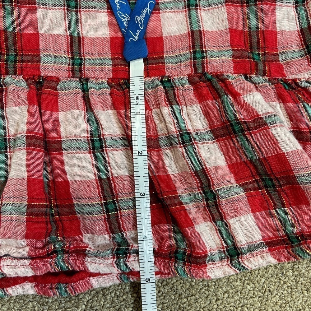 Cat & Jack: Girl’s Red/Green/Gold Plaid Long Sleeve Blouse, Size L (10/12) - Picture 7 of 12